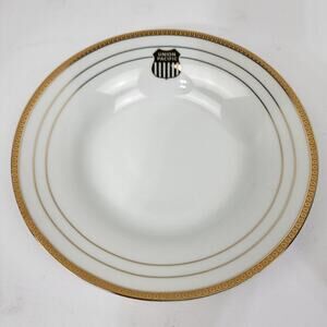 Union Pacific UPRR 8" Shallow Soup Bowl by Regal Gold Shield Logo Excellent Cond